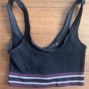 Free People Movement Striped Black Sports Bra